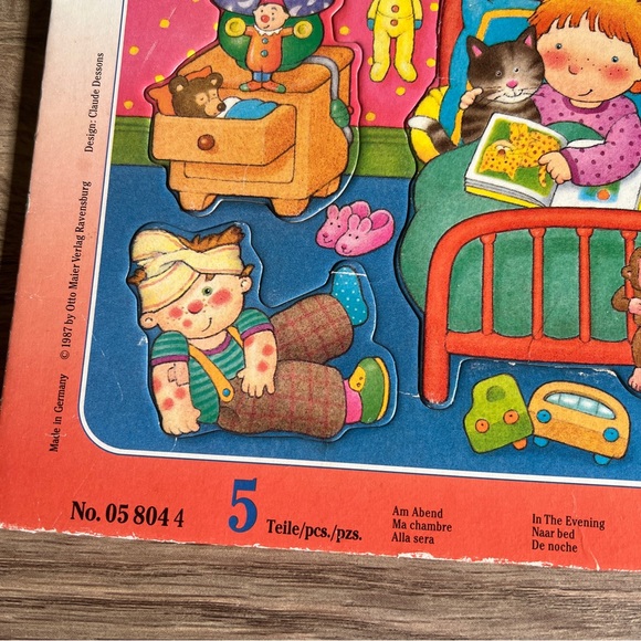 Vintage 1987 Ravensburger Puzzle In the Evening 5 pcs. made in Germany - Picture 10 of 10